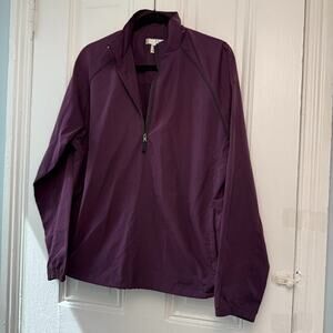 Lady Hagen Windbreaker Jacket Womens Large Purple Pocket Quarter Zip Long Sleeve